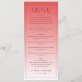 Sophisticated Pink Menu Template メニュー (正面)
