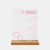Sophisticated Pink Minimalist Beverage Menu アクリルサイン (正面)