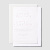 Sophisticated Pink Minimalist Wedding Invitation ベラム紙招待状 (オフセット)
