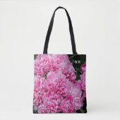 Sophisticated Pink Peony Macro Monogram トートバッグ (正面)