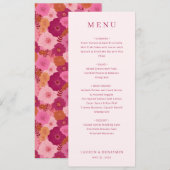 Sophisticated Pink Serif Wedding Menu メニュー (正面/裏面)