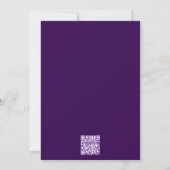 Sophisticated Purple Floral Birds 40th Birthday QR 招待状 (裏面)