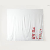 Sophisticated Red Typographic Names タペストリー (正面(横))