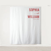 Sophisticated Red Typographic Names タペストリー (正面)