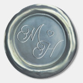 Sophisticated Retro Chic Monogram Sage Green Weddi ラウンドシール (正面)