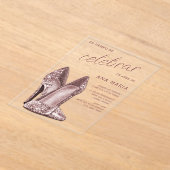 Sophisticated Rose Gold Spanish Feminine Birthday アクリル招待状 (レイダウン)