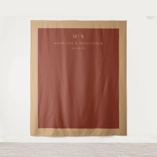 Sophisticated Rust Minimalist Typographic タペストリー (正面)