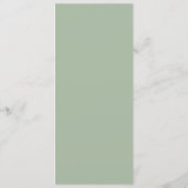 Sophisticated Sage Green Minimalist Wedding Menu メニュー (裏面)