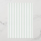 Sophisticated Sage Green Stripes 箔招待状 (裏面)
