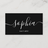 Sophisticated Script Calligraphy Minimal Black 名刺 (正面)