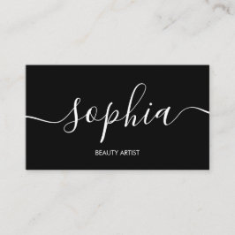 Sophisticated Script Calligraphy Minimal Black 名刺