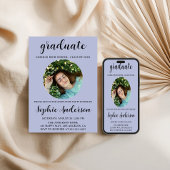 Sophisticated Script Graduation Party with Photo 招待状