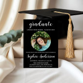 Sophisticated Script Graduation Party with Photo 招待状