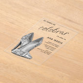 Sophisticated Silver Spanish Feminine Birthday  アクリル招待状 (レイダウン)