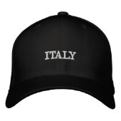 Sophisticated Souvenir Black Cap Italy Embroidery 刺繍入りキャップ (正面)