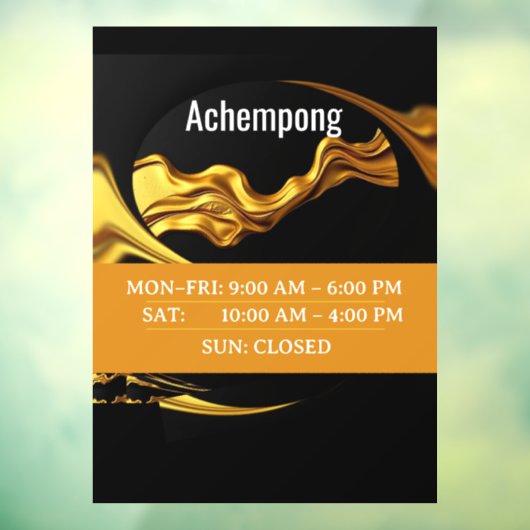 Sophisticated Studio Signage: Achempong Gold Wave ウィンドウサイン (シート3)