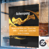 Sophisticated Studio Signage: Achempong Gold Wave  ウィンドウサイン (カフェ窓)