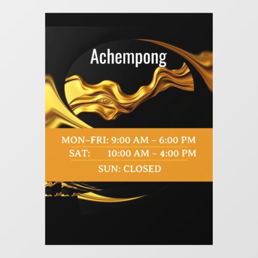 Sophisticated Studio Signage: Achempong Gold Wave  ウィンドウサイン (シート)