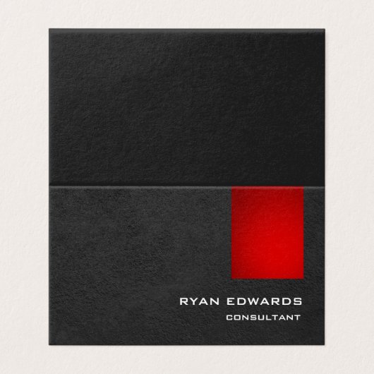 Sophisticated Stylish Red Grey Pattern Modern 名刺 (外部フラット)