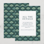 Sophisticated Teal Botanical Leaves エンクロージャーカード (正面/裏面)