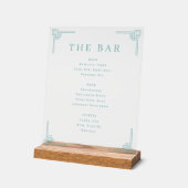 Sophisticated Teal Geometric Bar Menu アクリルサイン (傾斜)