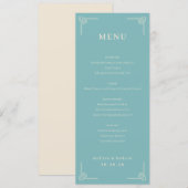 Sophisticated Teal Geometric Menu メニュー (正面/裏面)