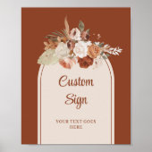 Sophisticated Terracotta Pampas Sage Boho Floral  ポスター (正面)