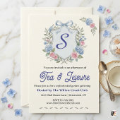 Sophisticated Watercolor Hydrangea & Rose Crest Ga 招待状