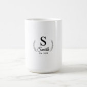 Sophisticated Wedding Date Keepsake | Customizable コーヒーマグカップ (中央)