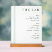 Sophisticated White Minimalist Bar Menu アクリルサイン (ニュートラル)