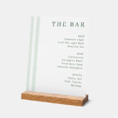 Sophisticated White Minimalist Bar Menu アクリルサイン (傾斜)