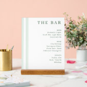 Sophisticated White Minimalist Bar Menu アクリルサイン (ウェディング)