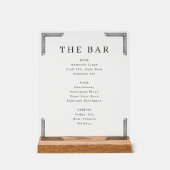 Sophisticated White Serif Bar Menu アクリルサイン (正面)