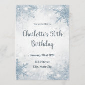 Sophisticated Winter 50th Birthday Invitation 招待状 (正面)