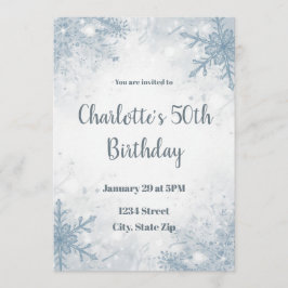 Sophisticated Winter 50th Birthday Invitation 招待状