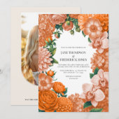 Sorbet Peach, Canteloupe Blush & Apricot Glow 招待状 (正面/裏面)