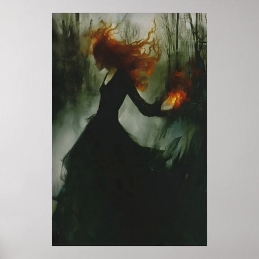 Sorceress Art, Witchy Wall Art Print, Occult ポスター (正面)