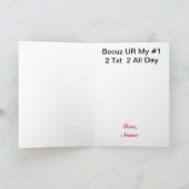 Sore Thumbsメールや文字を打つロマンチックグリーティングカード カード (内部)