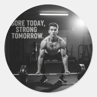 Sore Today Strong Tomorrow Fitness Gym Quote – Mot ラウンドシール