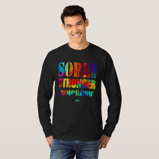 Sore Today Stronger Tomorrow Workout Motivational  Tシャツ (正面フル)