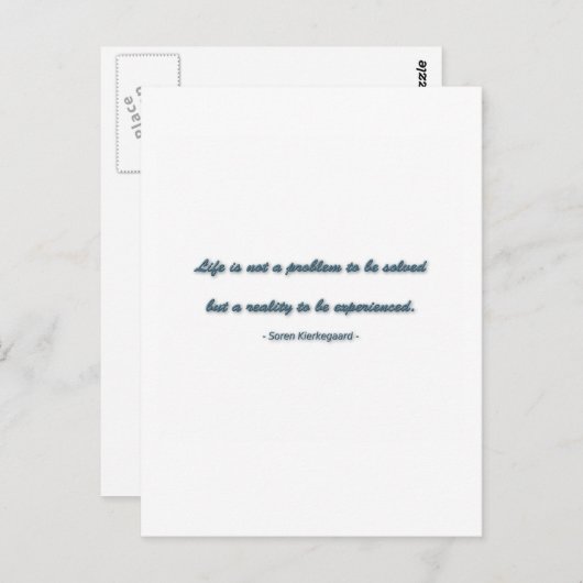 Soren Kierkegaardによる生活引用文 – 人生は… ポストカード (正面/裏面)