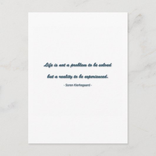Soren Kierkegaardによる生活引用文 – 人生は… ポストカード (正面)