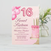 Sorprise Birthday Party 16th Birthday with Numers  招待状 (スタンド正面)