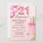 Sorprise Birthday Party 21th Birthday with Numers  招待状 (正面)