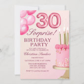 Sorprise Birthday Party 30th Birthday with Numers 招待状 (正面)