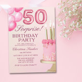 Sorprise Birthday Party 50th Birthday with Numers  招待状