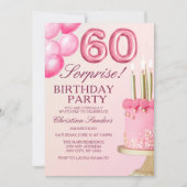 Sorprise Birthday Party 60th Birthday with Numers  招待状 (正面)