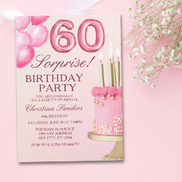 Sorprise Birthday Party 60th Birthday with Numers  招待状