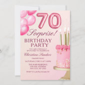 Sorprise Birthday Party 70th Birthday with Numers  招待状 (正面)