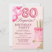 Sorprise Birthday Party 80th Birthday with Numers  招待状 (正面)